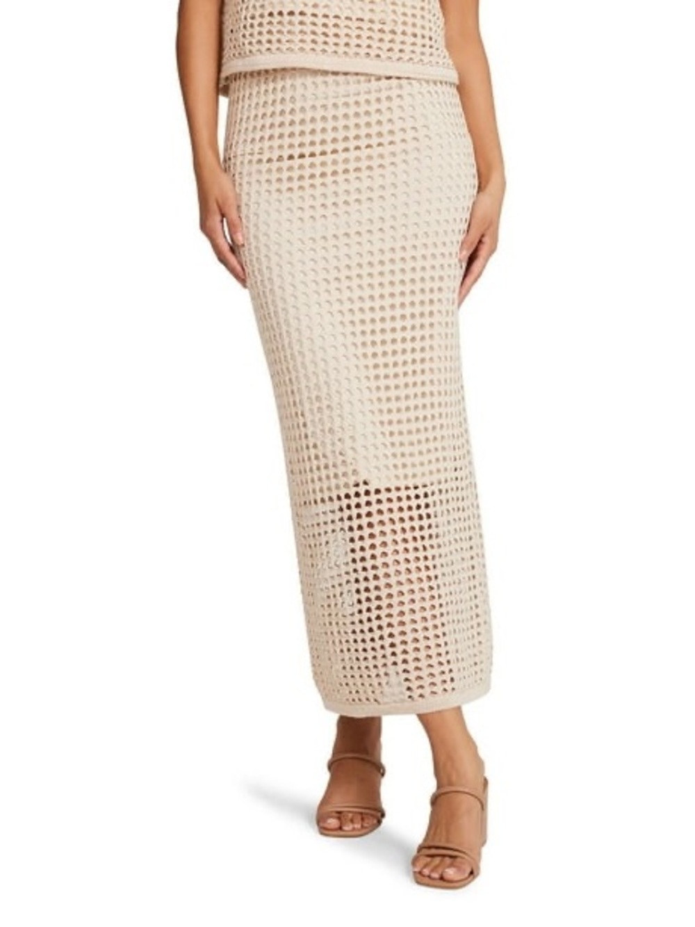 Steve Madden Beige Crochet Midi Skirt - Picture 1 of 5